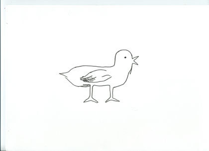 The artists’ original drawing, ‘flashed’ once briefly in Brighton to begin the chain of visual Chinese Whispers