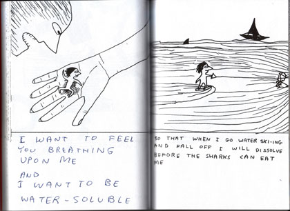 Double page in *Who I Am and What I Want* by David Shrigley

