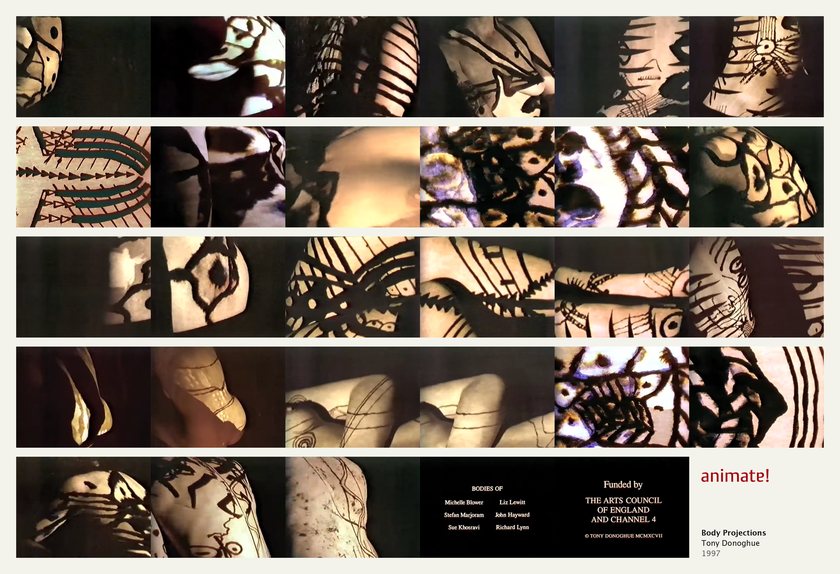 Body Projections: 29 frames from the film, in order