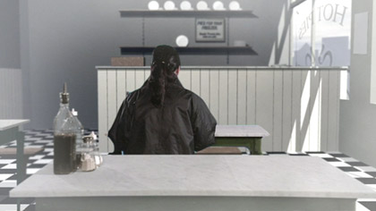 film still: “It’s not everyone’s cup of tea but I like miniature villages.” 


