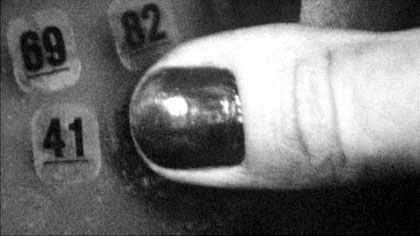 film still: A log is kept of her activity using the latest in self-adhesive technology

